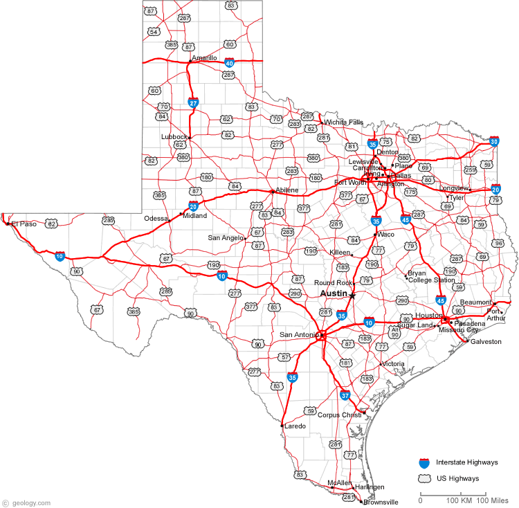 texas road map